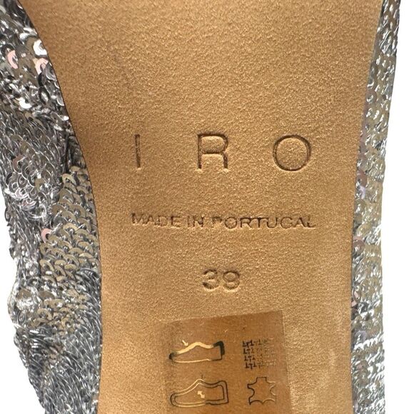 IRO Abelin Sequined Mesh Ankle Boots - Size 39 (8-8.5) - Silver - Picture 7 of 8